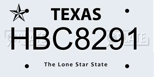 HBC8291 Texas License Plate