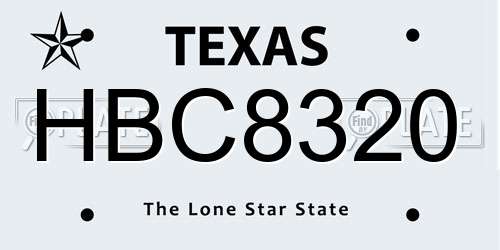 HBC8320 Texas License Plate
