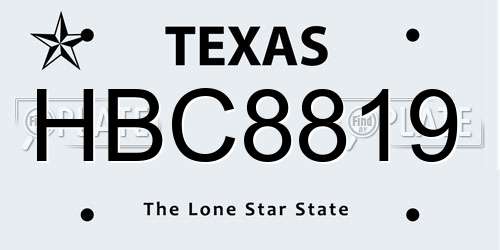 HBC8819 Texas License Plate