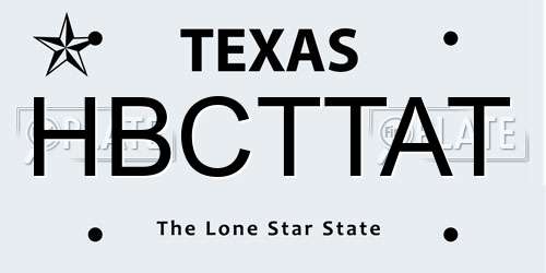 HBCTTAT Texas License Plate