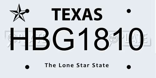 HBG1810 Texas License Plate