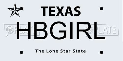HBGIRL Texas License Plate