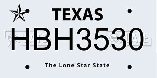 HBH3530 Texas License Plate