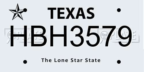 HBH3579 Texas License Plate