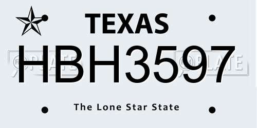 HBH3597 Texas License Plate