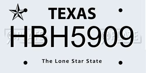 HBH5909 Texas License Plate