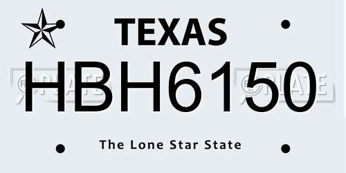 HBH6150 Texas License Plate