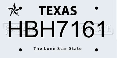 HBH7161 Texas License Plate