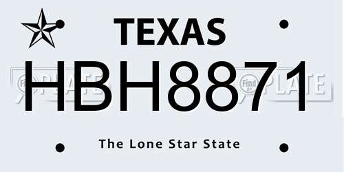 HBH8871 Texas License Plate