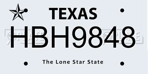 HBH9848 Texas License Plate