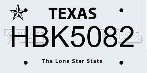 HBK5082 Texas License Plate