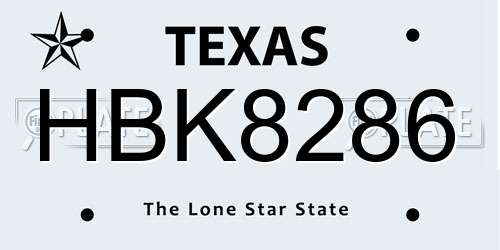 HBK8286 Texas License Plate
