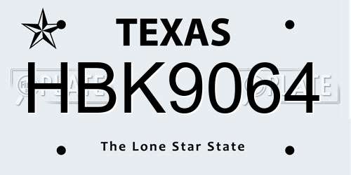 HBK9064 Texas License Plate