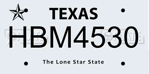 HBM4530 Texas License Plate