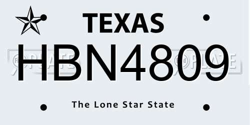HBN4809 Texas License Plate