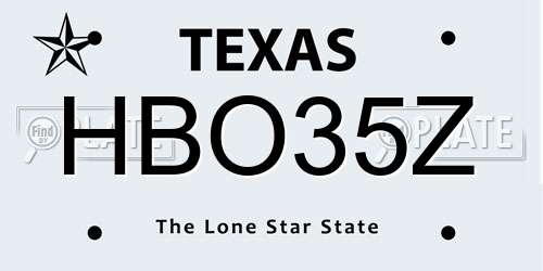 HBO35Z Texas License Plate