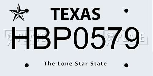HBP0579 Texas License Plate