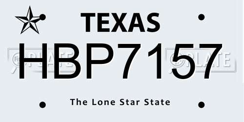 HBP7157 Texas License Plate