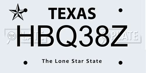 HBQ38Z Texas License Plate