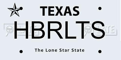 HBRLTS Texas License Plate