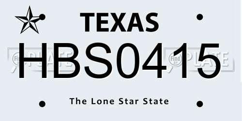 HBS0415 Texas License Plate