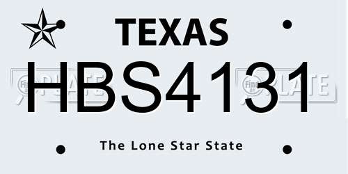 HBS4131 Texas License Plate