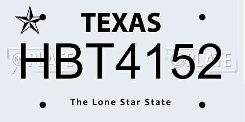 HBT4152 Texas License Plate