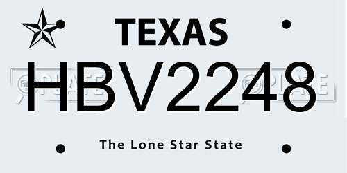 HBV2248 Texas License Plate