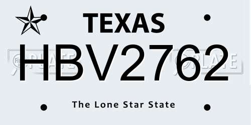HBV2762 Texas License Plate