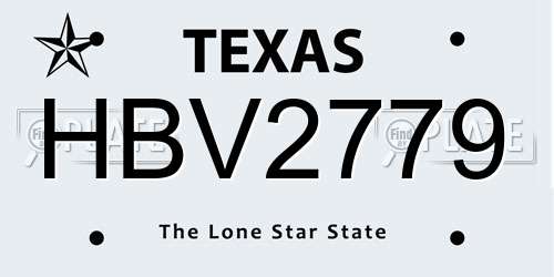HBV2779 Texas License Plate