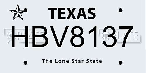 HBV8137 Texas License Plate