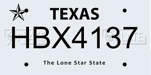 HBX4137 Texas License Plate