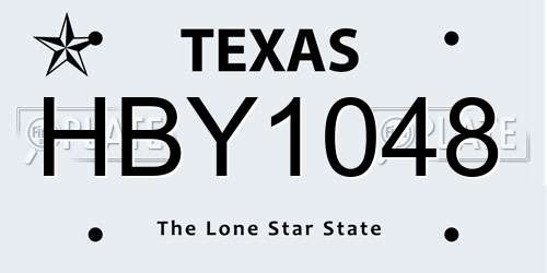 HBY1048 Texas License Plate