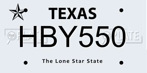 HBY550 Texas License Plate