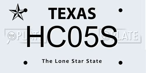 HC05S Texas License Plate