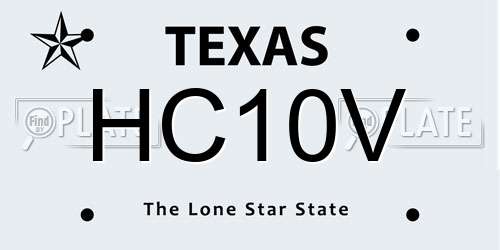 HC10V Texas License Plate