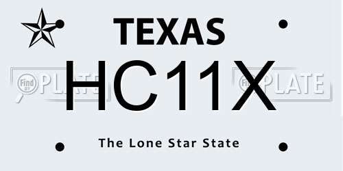 HC11X Texas License Plate