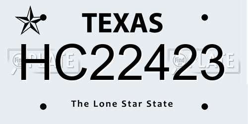 HC22423 Texas License Plate