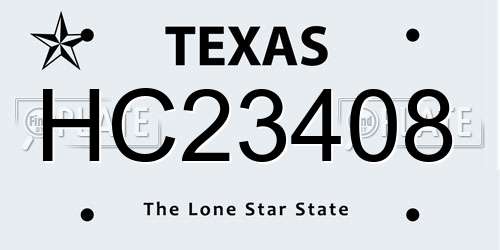 HC23408 Texas License Plate