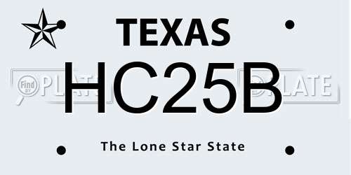 HC25B Texas License Plate