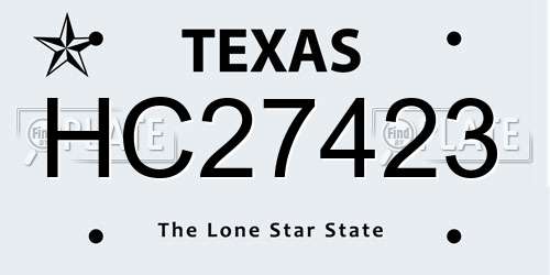 HC27423 Texas License Plate