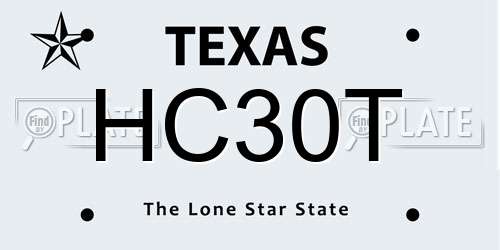 HC30T Texas License Plate