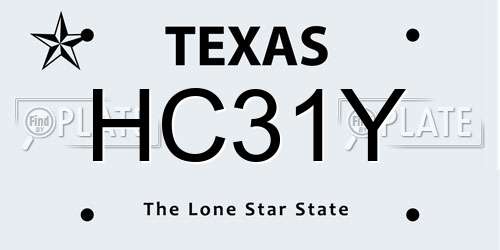 HC31Y Texas License Plate