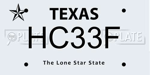 HC33F Texas License Plate