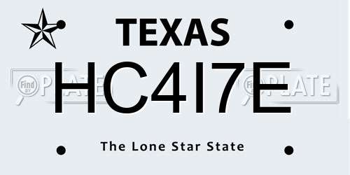 HC4I7E Texas License Plate