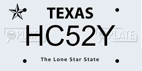 HC52Y Texas License Plate