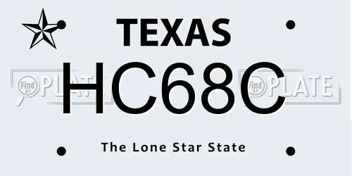 HC68C Texas License Plate