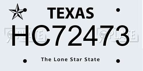 HC72473 Texas License Plate