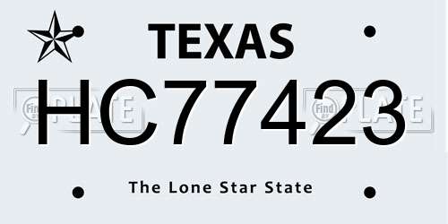 HC77423 Texas License Plate