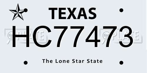 HC77473 Texas License Plate